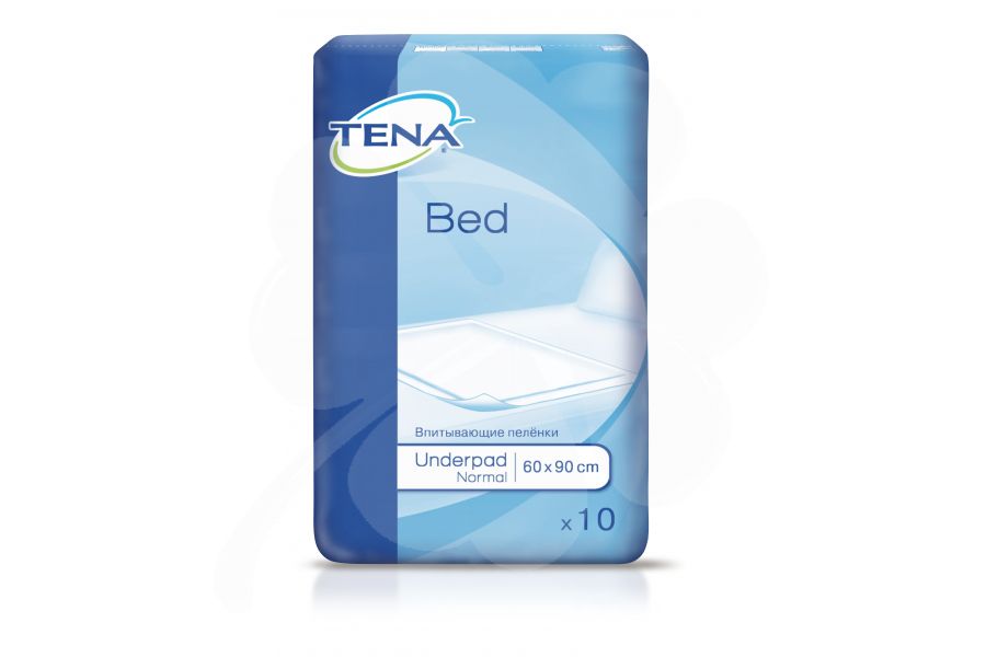 Пеленки впитывающие (простыни) TENA Bed Underpad, 90 смx60 см, Normal (2 капли), 10 шт.