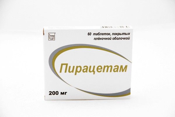 Пирацетам, 200 мг, таблетки, покрытые пленочной оболочкой, 60 шт.