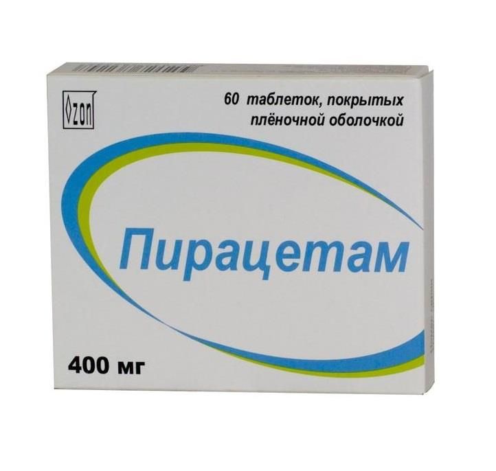 Пирацетам, 400 мг, таблетки, покрытые пленочной оболочкой, 60 шт.