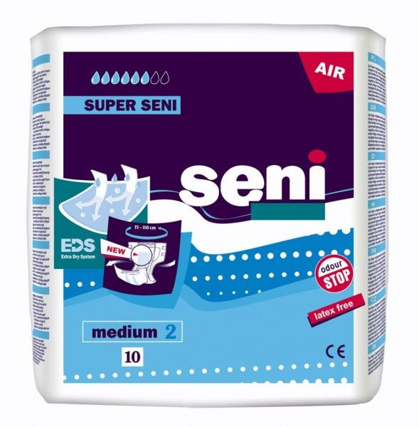 Подгузники для взрослых Super Seni Air, Medium M (2), 75-110 см, 10 шт.