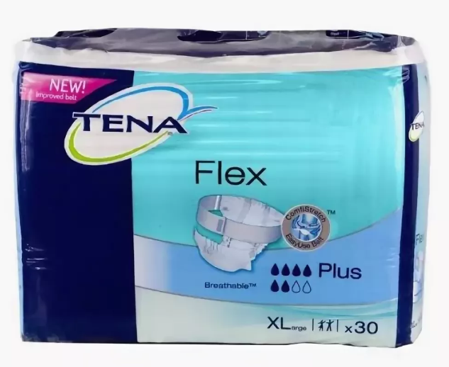 Подгузники для взрослых Tena Flex Plus, XL, 6 капель, 30 шт.