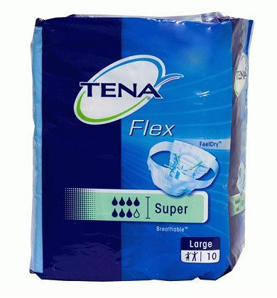 Подгузники для взрослых Tena Flex Super, Large L (3), 80-120 см, 10 шт.