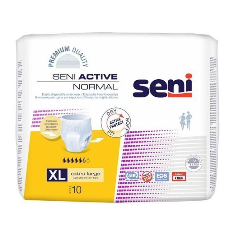 Подгузники-трусы для взрослых Seni Active Normal, Extra Large XL (4), 120-160 см, 10 шт.