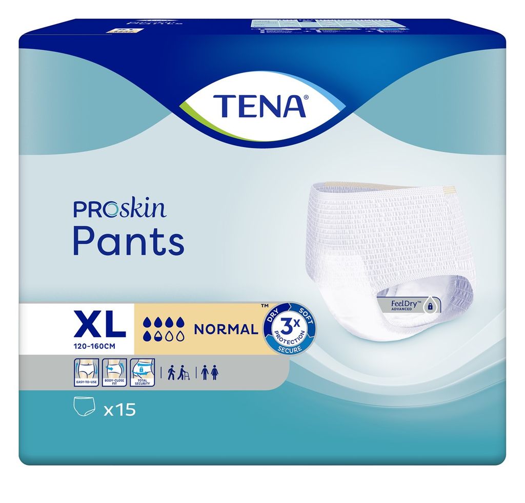 Подгузники-трусы для взрослых Tena Pants Normal, Extra Large XL (4), 120-160 см, 15 шт.
