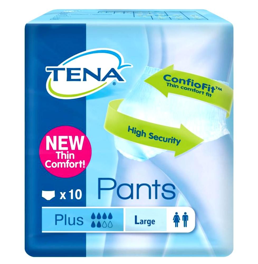 Подгузники-трусы для взрослых Tena Pants Plus, Large L (3), 10 шт.