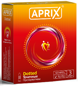 Презервативы Aprix Dotted, презерватив, с точками, 3 шт.