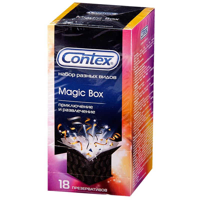 Презервативы Contex Magic Box Приключение и развлечение, в ассортименте, 18 шт.