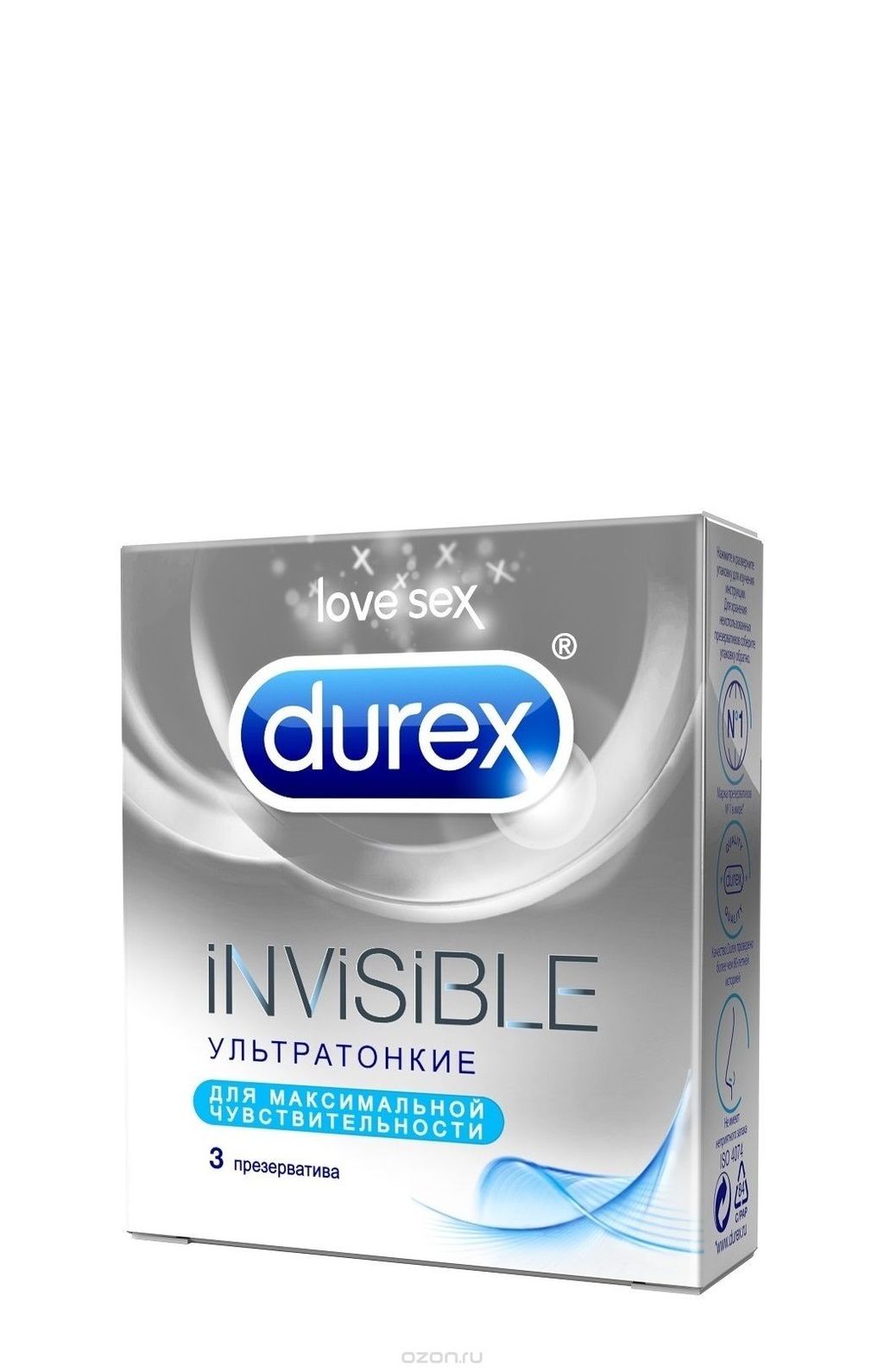 Презервативы Durex Invisible, презерватив, ультратонкие, 3 шт.