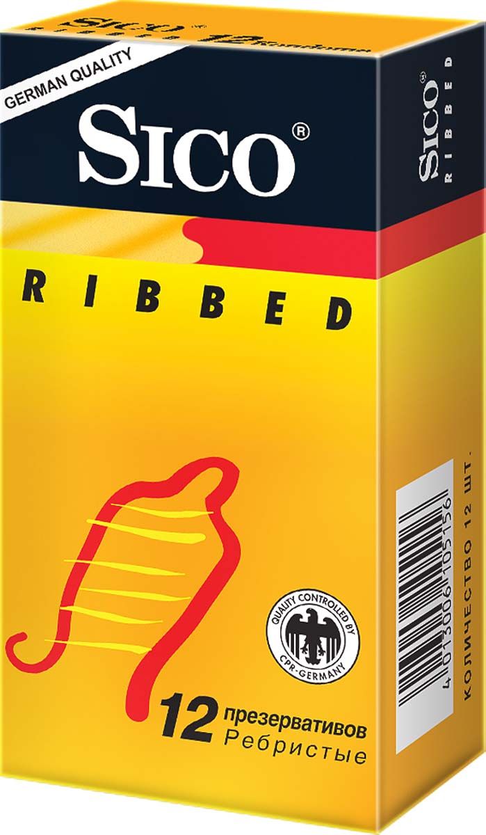Презервативы Sico Ribbed, презерватив, ребристые, 12 шт.