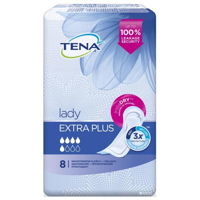 Прокладки урологические Tena Lady Extra Plus, прокладки гигиенические, 8 шт.