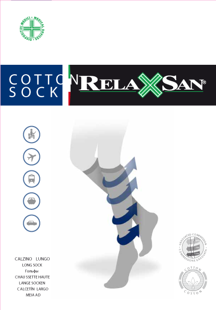 Relaxsan Cotton Socks унисекс Гольфы 2 класс компрессии, р. 2, арт. 920 (22-27 mm Hg), черного цвет