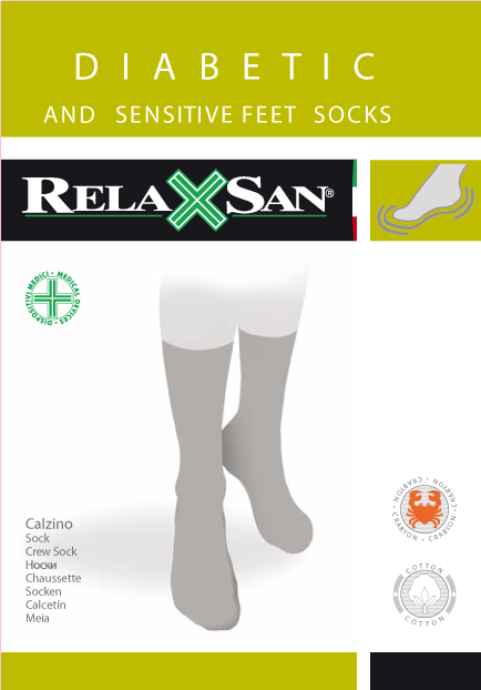 Relaxsan Diabetic Socks носки для диабетиков с крабовой нитью, р. 5, арт. 560, без компрессии, черн