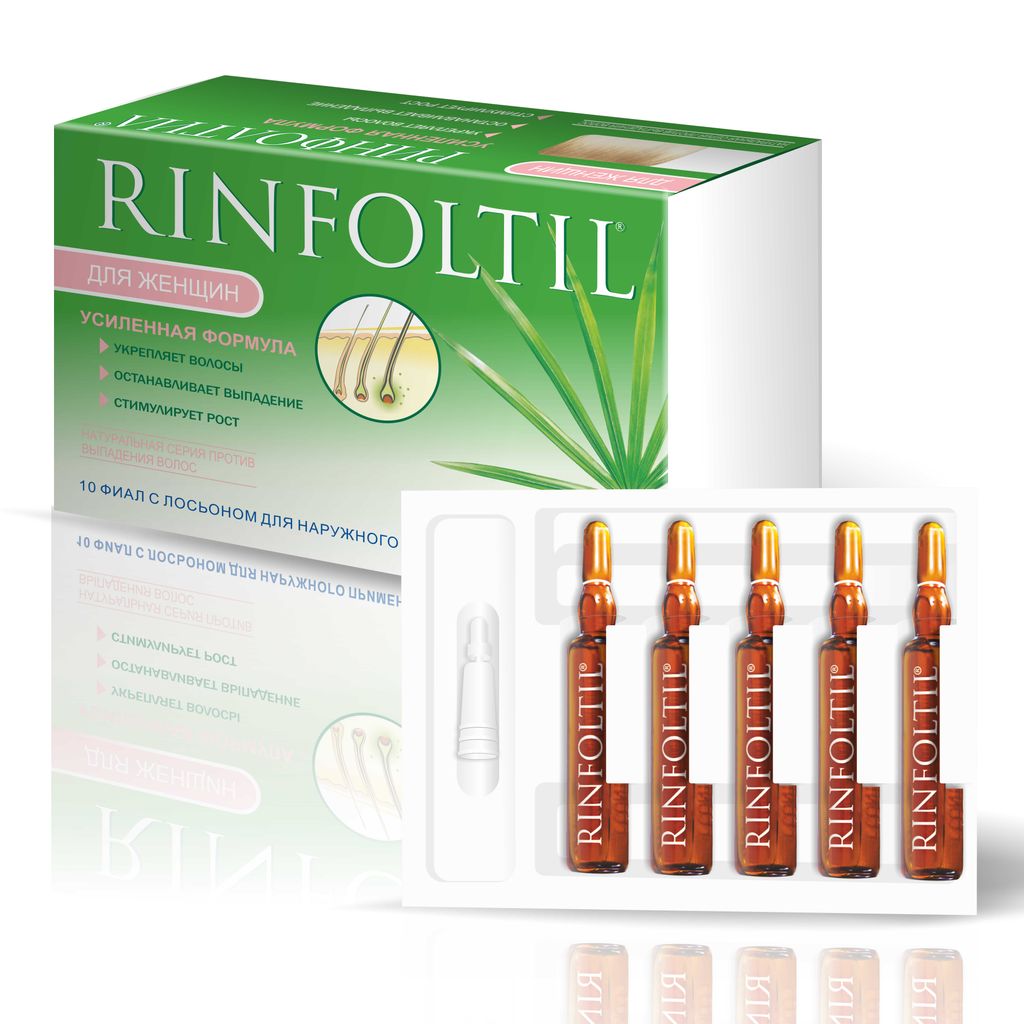 Rinfoltil Лосьон Усиленная формула от выпадения волос для женщин, лосьон для укрепления волос, 10 м