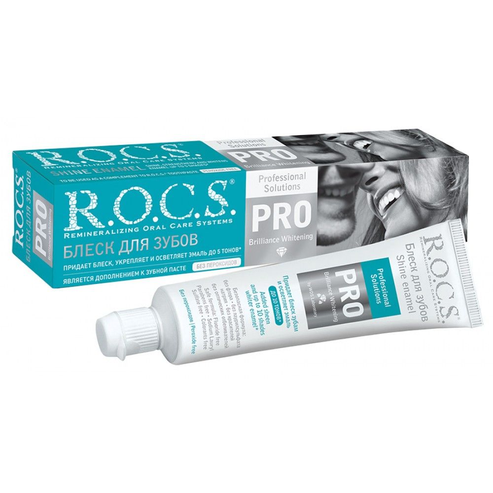 ROCS PRO Гель-блеск для зубов, без фтора, гель для полости рта, 74 г, 1 шт.