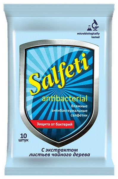 Salfeti салфетки влажные антибактериальные	, салфетки гигиенические, с экстрактом чайного дерева, 1