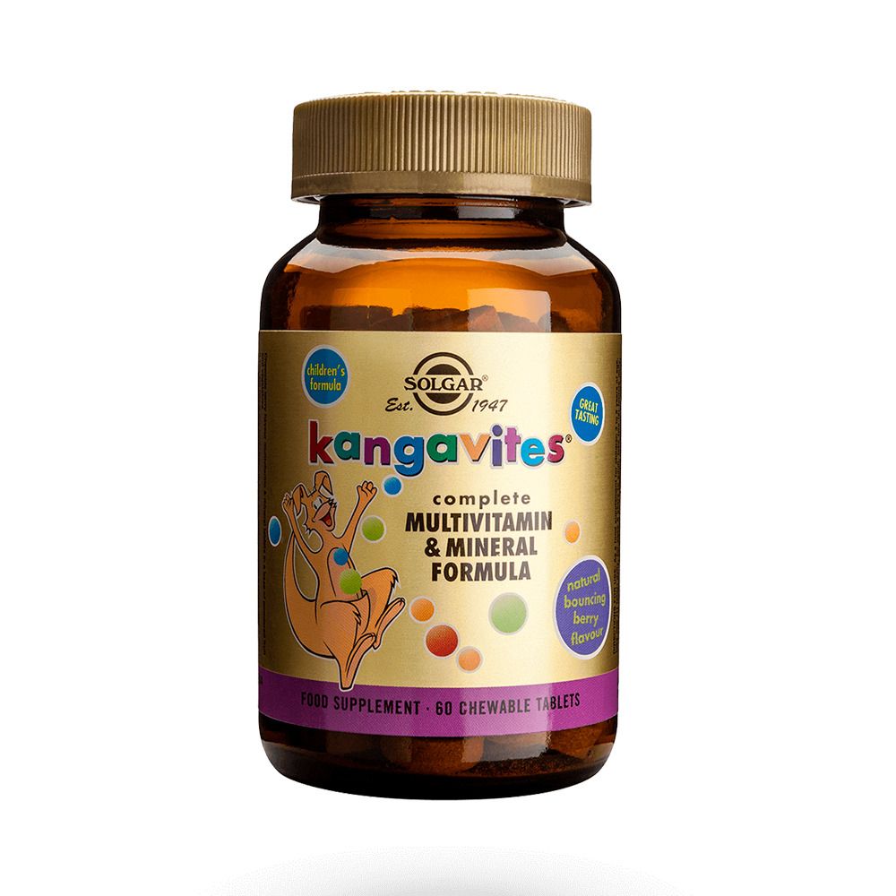 Solgar Кангавитес c мультивитаминами и минералами, таблетки для детей, со вкусом тропических фрукто