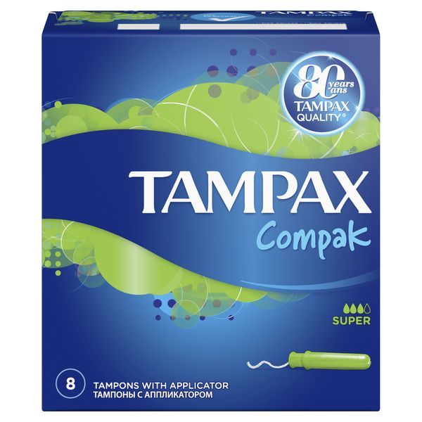 Tampax Compak super тампоны с аппликатором, 8 шт.