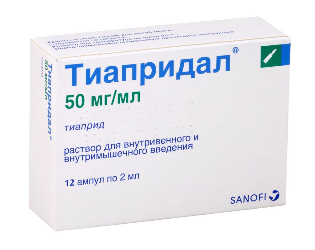 Тиапридал, 50 мг/мл, раствор для внутривенного и внутримышечного введения, 2 мл, 12 шт.