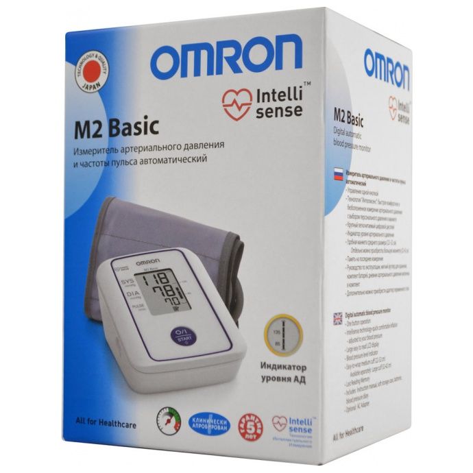 Тонометр автоматический OMRON М2 Basic, со стандартной манжетой (22-32 см), 1 шт.