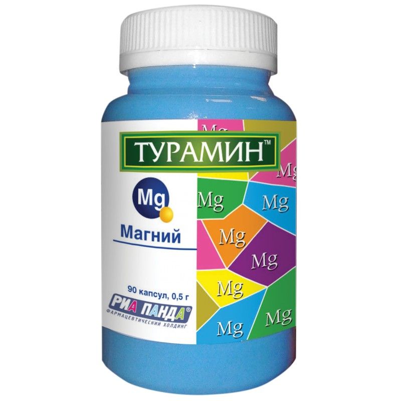 Турамин Магний, 0.5 г, капсулы, 90 шт.