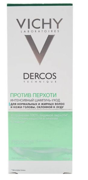 Vichy Dercos шампунь против перхоти для жирной кожи головы, шампунь, 200 мл, 1 шт.