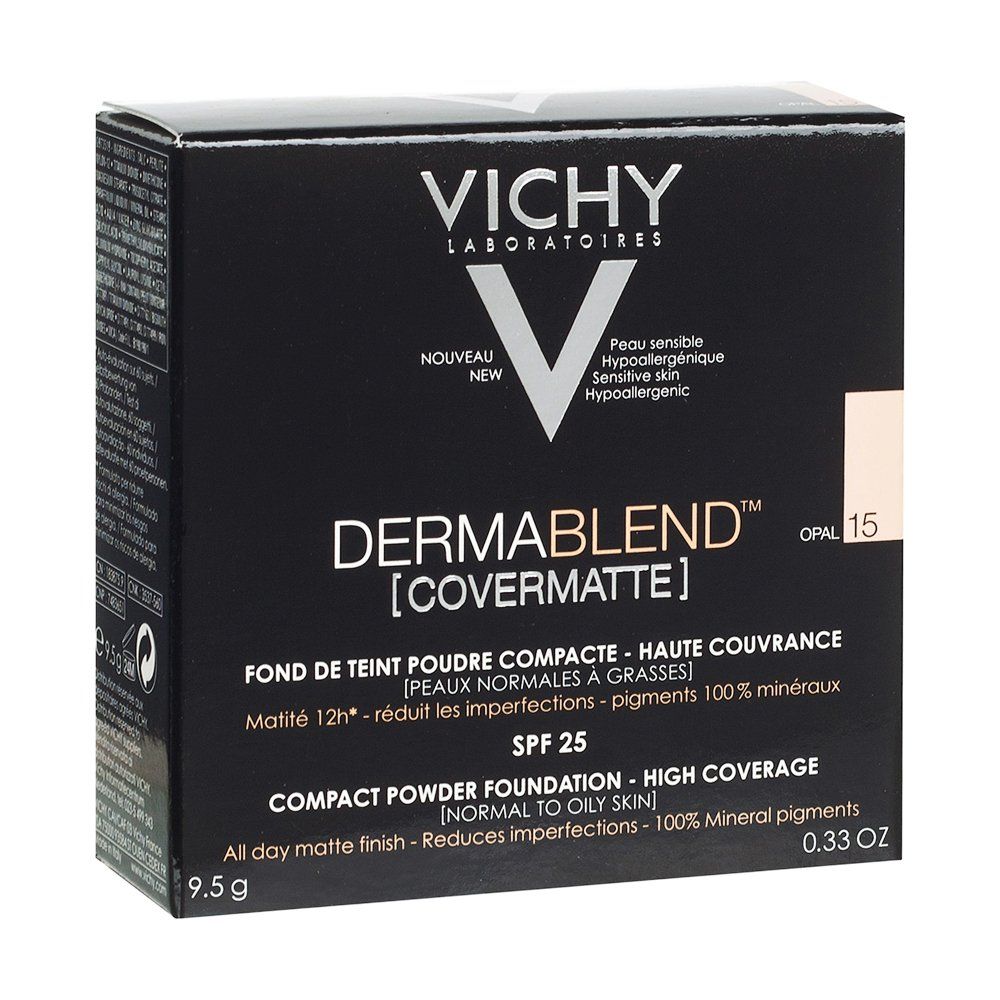 Vichy Dermablend Covermatte пудра компактная SPF25, пудра, тон 15, 9,5 мл, 1 шт.