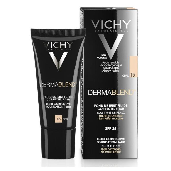 Vichy Dermablend флюид тональный корректирующий тон 15, крем для лица, тон 15, 30 мл, 1 шт.