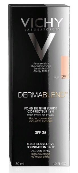 Vichy Dermablend флюид тональный корректирующий тон 25, крем для лица, тон 25, 30 мл, 1 шт.