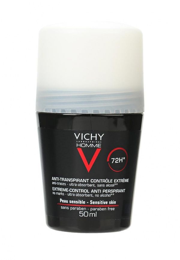 Vichy Homme дезодорант против избыточного потоотделения 72ч, светлый, 50 мл, 1 шт.