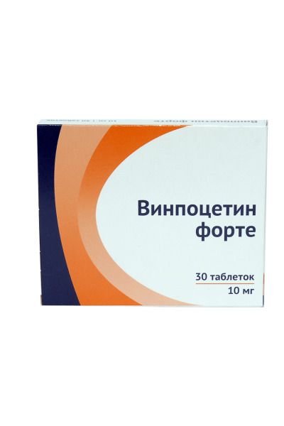 Винпоцетин форте, 10 мг, таблетки, 30 шт.